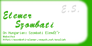 elemer szombati business card